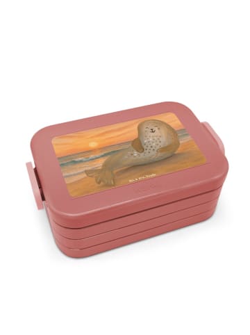 Mr. & Mrs. Panda Lunchbox Robbe Lachen Design ohne Spruch in Rot Pastell
