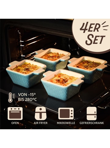 Praknu Mini Auflaufform 4er Set Blau