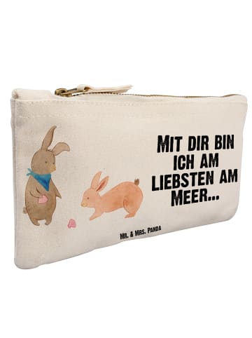 Mr. & Mrs. Panda Organizer Tasche Hasen Muschel mit Spruch in Weiß