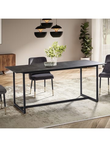 KADIMA DESIGN Esszimmertisch 180x90x76 cm Keramik Glas Esstisch , in Schwarz