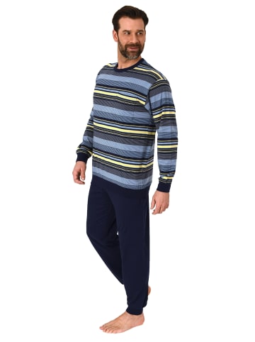 NORMANN langarm Schlafanzug Bündchen Pyjama Streifen - 81246 in gelb
