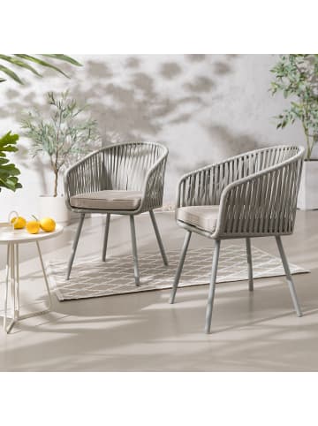 home24 Gartenstuhl NOXI 2er-Set in Taupe