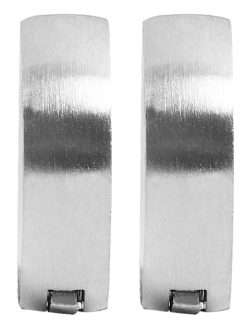 Adeliás Damen Ohrringe – Klappcreole aus Edelstahl in silber