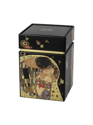 Goebel Teedose " Gustav Klimt Der Kuss " in Schwarz Gold