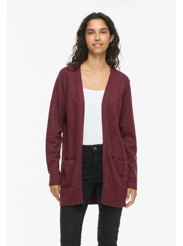Vila Feinstrick Basic Cardigan Stretch mit Taschen VIRIL in Rot-3