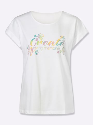 Sieh an! Kurzarmshirt in weiß-gelb