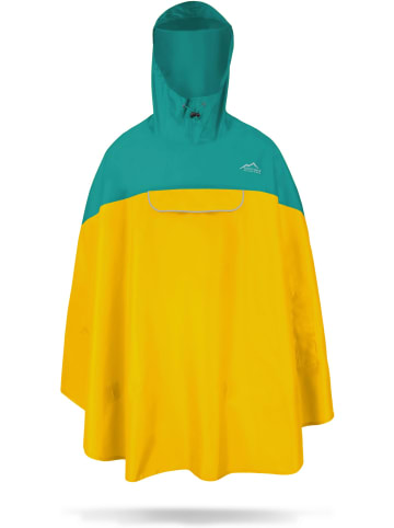 Normani Outdoor Sports Regenponcho Cherrapunji in Petrol/Gelb