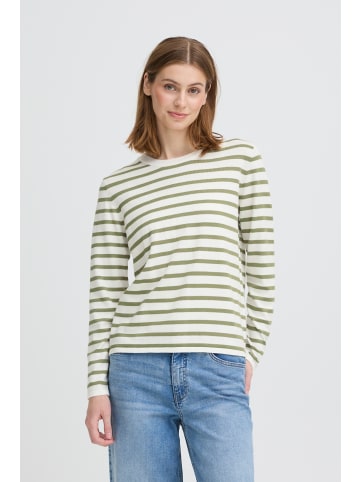 ICHI Strickpullover langarm IHLULS Loose fit in SMALL IGUANA WHITE STRIPE