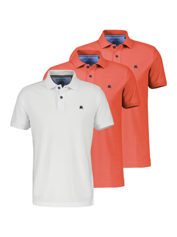 Lerros Poloshirt Basic in Weiß / orange