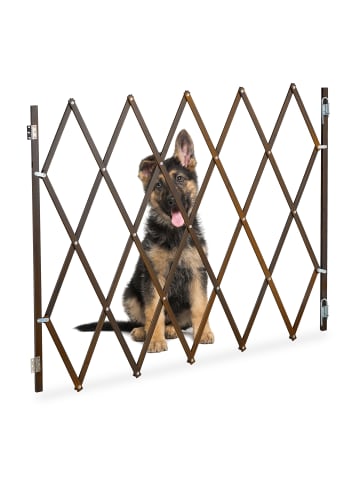 relaxdays Hundeabsperrgitter in Braun - (B)130 x (H)87,5 cm