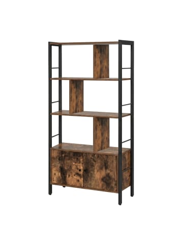 VASAGLE Standregal Barnet in Schwarz-Braun - (B)74 x (H)154.5 x (T)30 cm