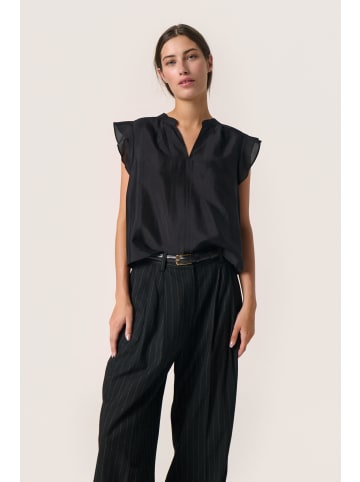 Soaked in Luxury Kurzarm-Bluse SLKarolina Gerade Passform in Black