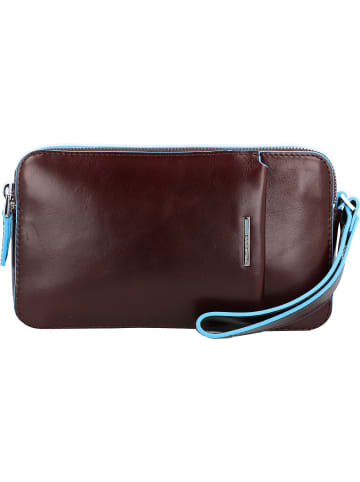 Piquadro Blue Square Handgelenktasche Leder 21 cm in mahagonibraun