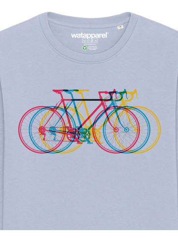 wat? Apparel Sweatshirt Fahrräder in Serene Blue