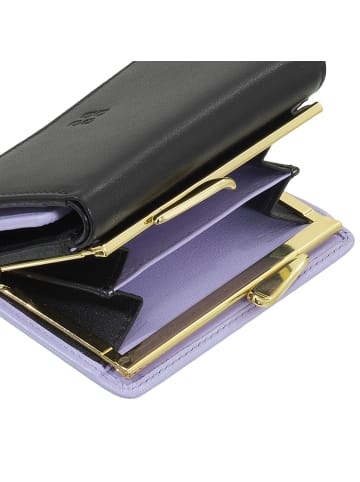 DuDu Corsica Geldbörse RFID Schutz Leder 11 cm in black-lavander