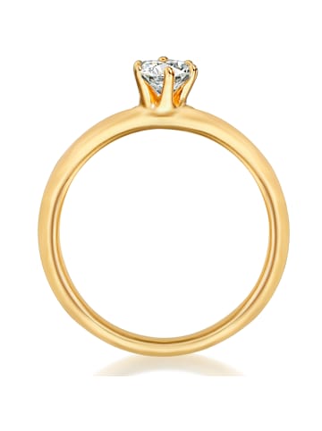 Trilani Ring aus Sterling Silber mit Zirkonia in gelbgold