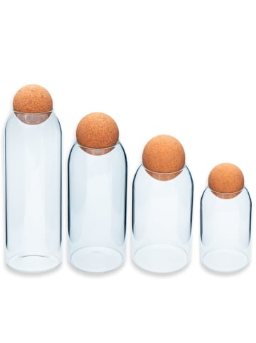 Intirilife Aufbewahrungsbehälter Set aus Glas 4-teiliges Set Vorratsgläser in Transparent