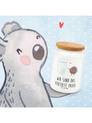 Mr. & Mrs. Panda behälter Milch Keks mit Spruch in Weiß