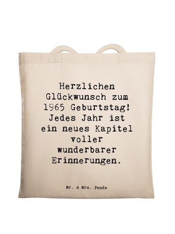 Mr. & Mrs. Panda Tote Bag Spruch 1965 Geburtstag mit Spruch in Weiß