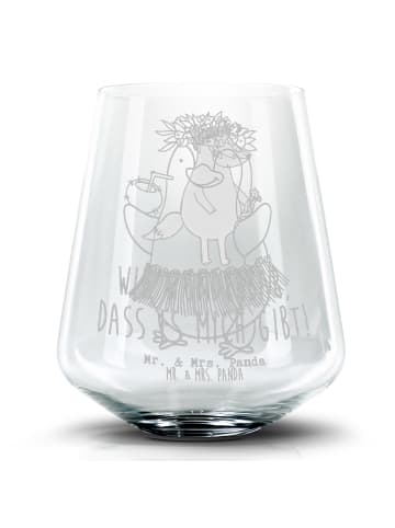 Mr. & Mrs. Panda Blümchentail Glas Pinguin Kokosnuss ohne Spruch in Transparent