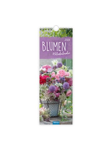 Trötsch Kalender - Trötsch Streifenkalender Blumen 2026 Notizkalender