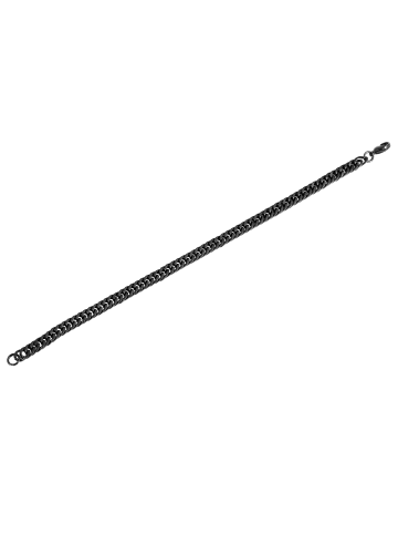 Adeliás Damen Armband aus Edelstahl 21 cm in schwarz