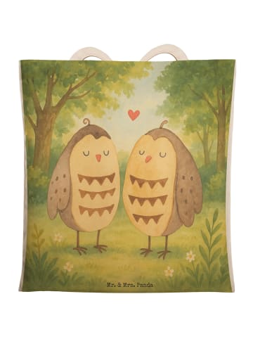 Mr. & Mrs. Panda Einkaufstasche Eulen Liebe Design ohne Spruch in Weiß