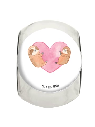 Mr. & Mrs. Panda Vorratsdose Glas Faultiere Herz ohne Spruch in Weiß