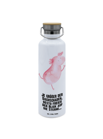 Mr. & Mrs. Panda Trinkflasche Axolotl Tanzen mit Spruch in Weiß