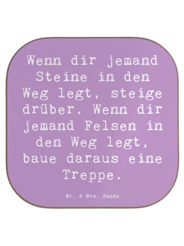 Mr. & Mrs. Panda Glas-Untersetzer Spruch Stolpersteine im Alltag... in Lavendeltraum