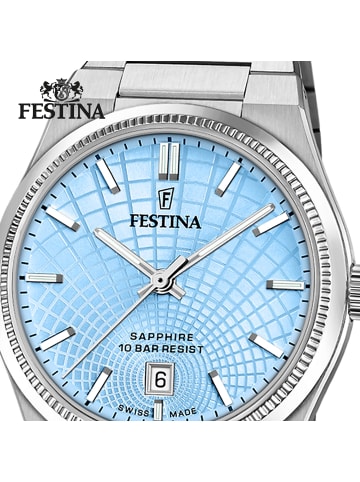Festina Analog-Armbanduhr Festina Swiss Made silber groß (ca. 40mm)