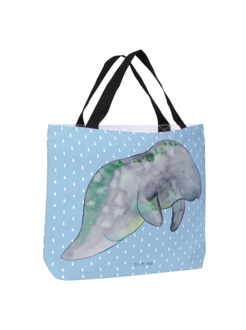 Mr. & Mrs. Panda Tote Bag Seekuh Chillen ohne Spruch in Blau Pastell