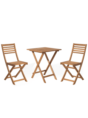 Beliani 3-tlg Bistro Set FIJI in Braun
