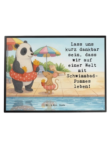 Mr. & Mrs. Panda Schreibtischunterlage Panda Schwimmbad Pommes D... in Weiß