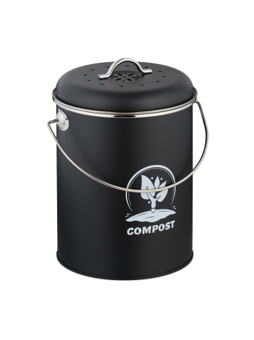 relaxdays Komposteimer in Schwarz - 5,5 Liter
