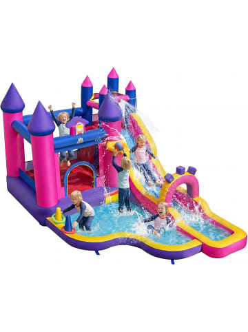 COSTWAY Hüpfburg mit Wasserrutsche 460 x 290 x 245 cm in Bunt