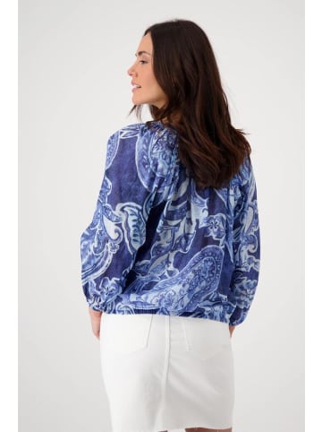 monari Langarmbluse in navy blue gemustert