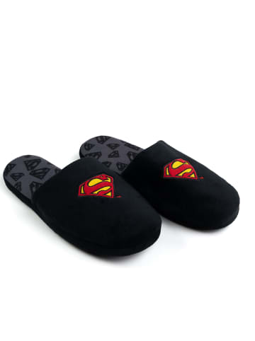 Superman DC Comics Superman Hausschuhe Puschen Schlappen Slipper Pantoffeln in schwarz