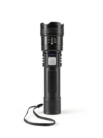 EASYmaxx Taschenlampe wiederaufladbar 3,7V schwarz inkl. USB-Kabel Schwarz