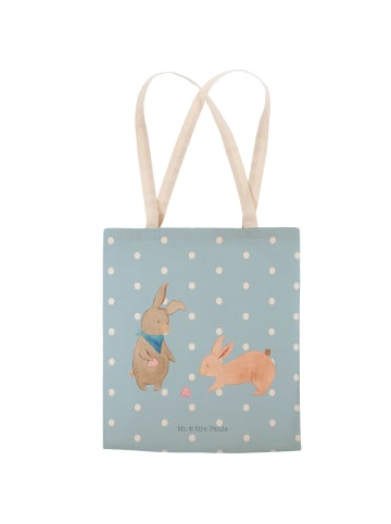 Mr. & Mrs. Panda shopping bag Hasen Muschel ohne Spruch in Blau Pastell
