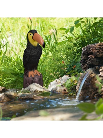 relaxdays Gartenfigur Vogel in Schwarz/ Braun