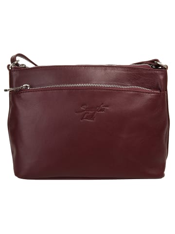 Samantha Look Umhängetasche echt Leder in bordeaux