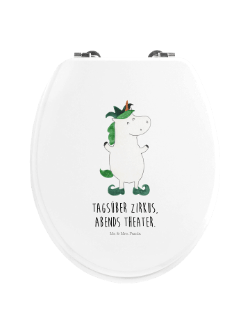 Mr. & Mrs. Panda Toilettendeckel Einhorn Joker mit Spruch in Weiß