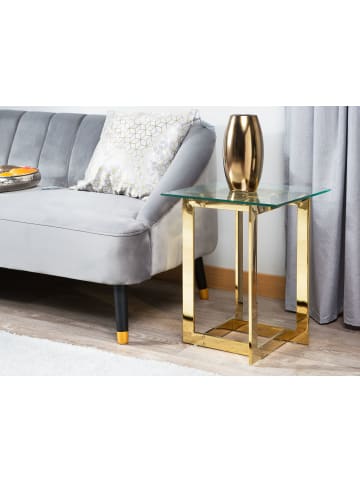 Beliani Beistelltisch CRYSTAL in Gold/Transparent - (W) 40 x (H) 52 x (L) 40 cm