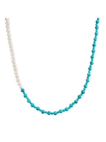 Valero Pearls Kette aus Sterling Silber mit Türkis (rek.) Süßwasser-Zuchtperle in türkis