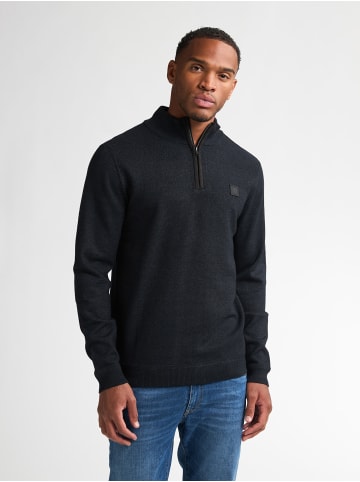 Petrol Industries Pull Zippé Demi-Zip en Maille Helena in Schwarz
