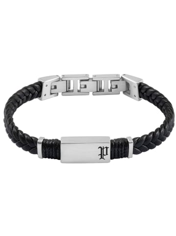 Police Herren-Armband Ridgecord Leder Schwarz