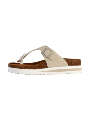 Terre de Marins Rhodas Leder-Pantoletten Beige