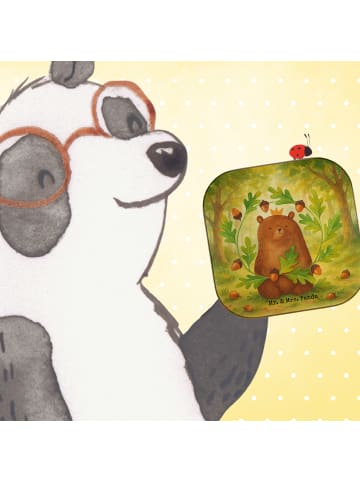 Mr. & Mrs. Panda Holzuntersetzer Bär König Design ohne Spruch in Weiß
