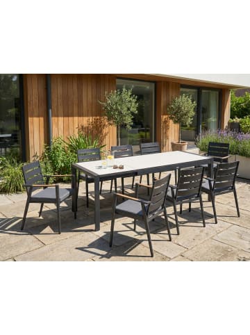 Beliani Ausziehbarer Tisch BINASCO in Beige/Schwarz - (W) 90 x (H) 75 x (L) 160 cm